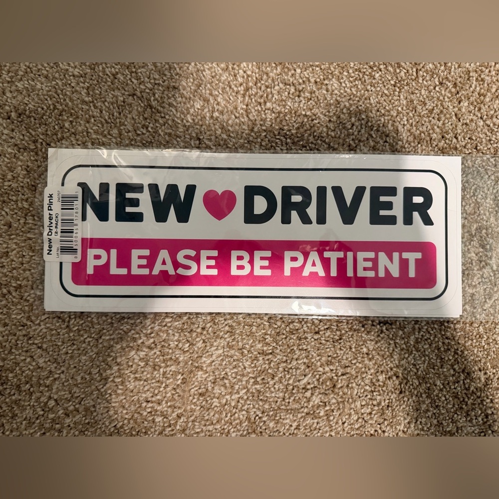 “New Driver Please Be Patient” Car Decal